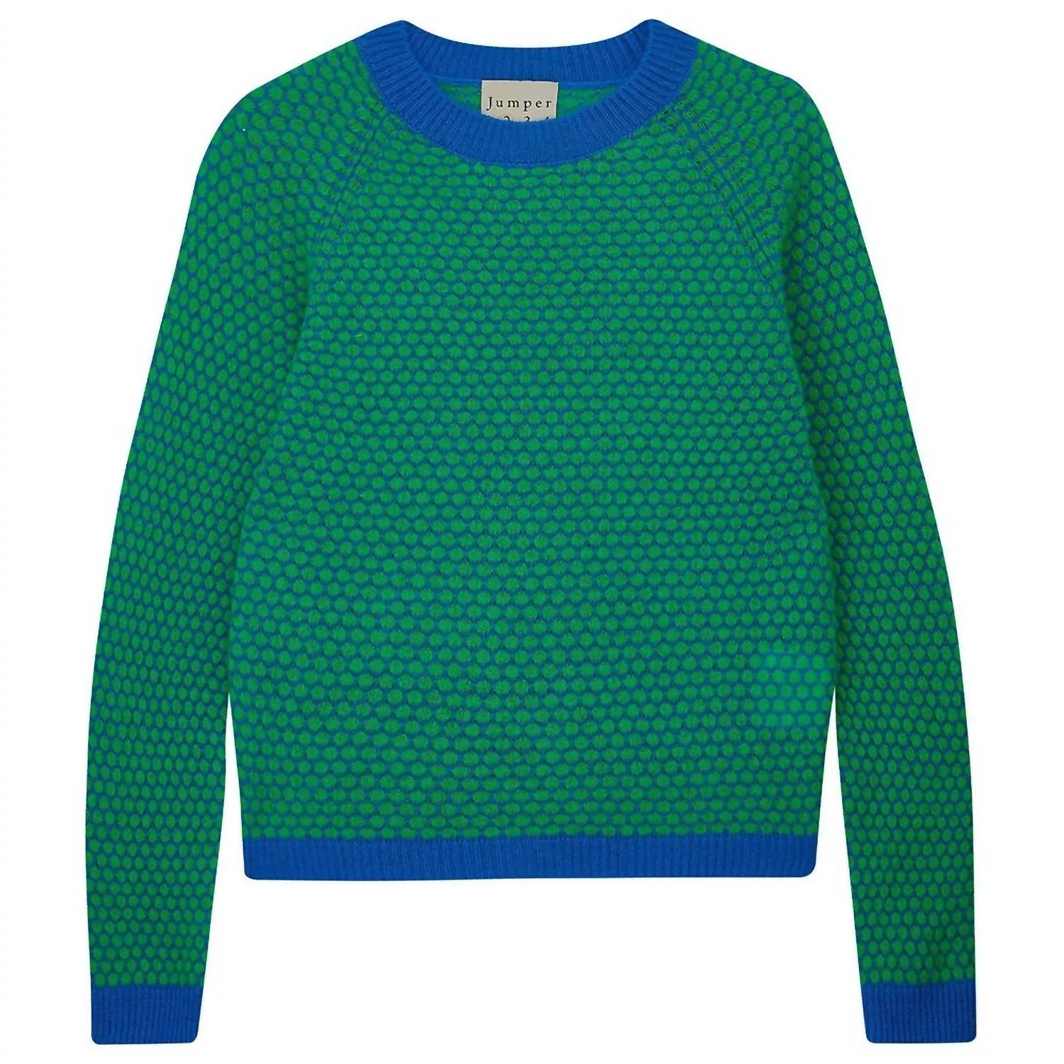 Honeycomb Crewneck Sweater In Bright Green