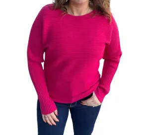 Horizon Ribbed Sweater In Fuschia