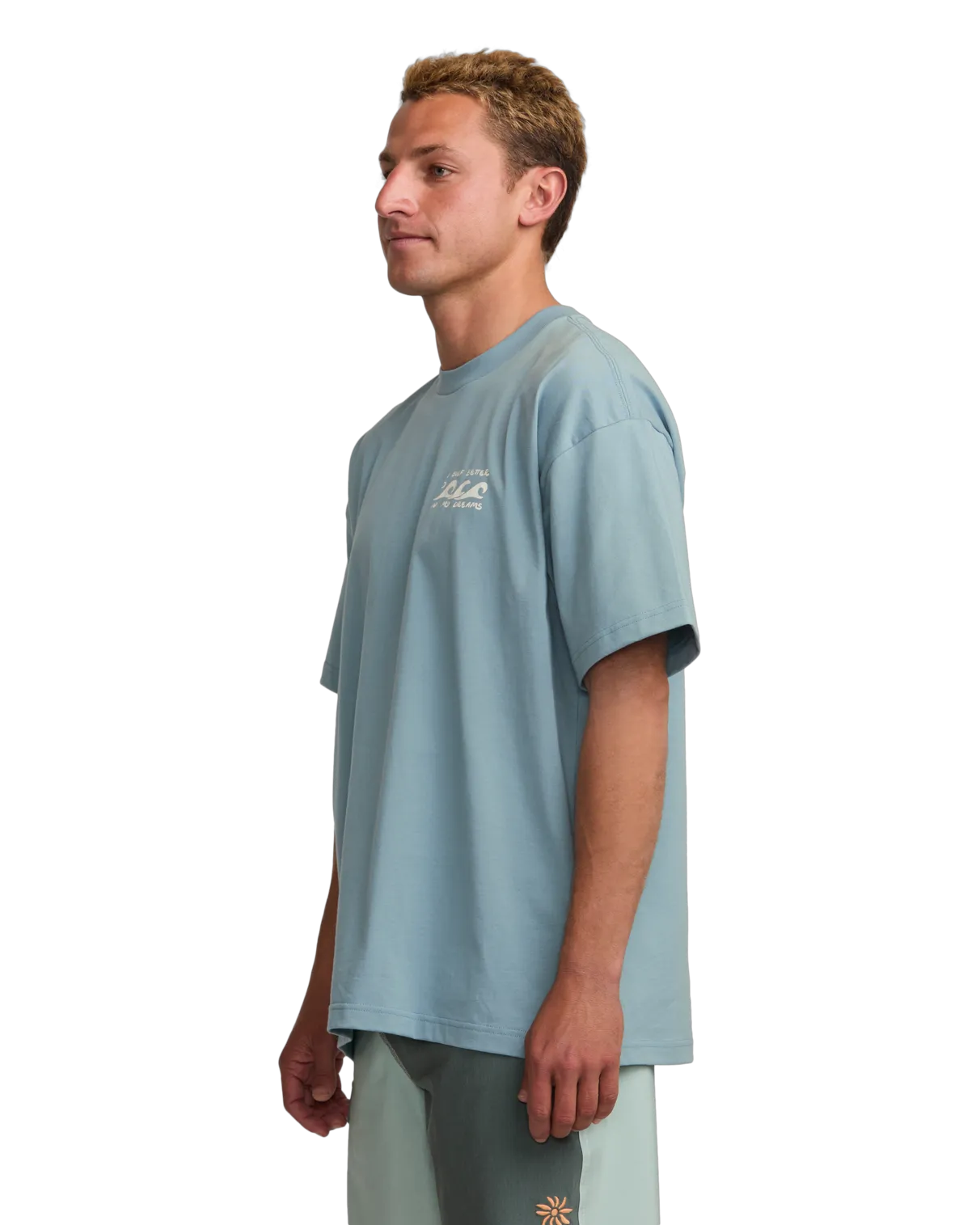 I Surf Better In My Dreams T-Shirt in Washed Blue