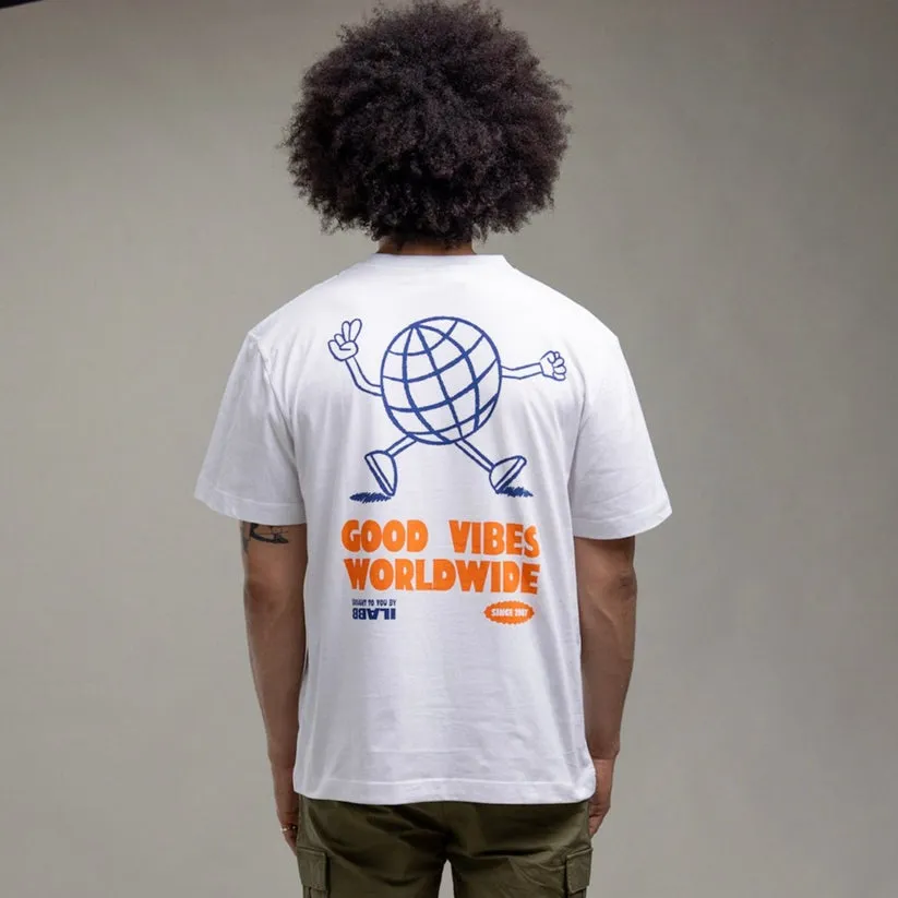 Ilabb Mens Vibes Block Tee White