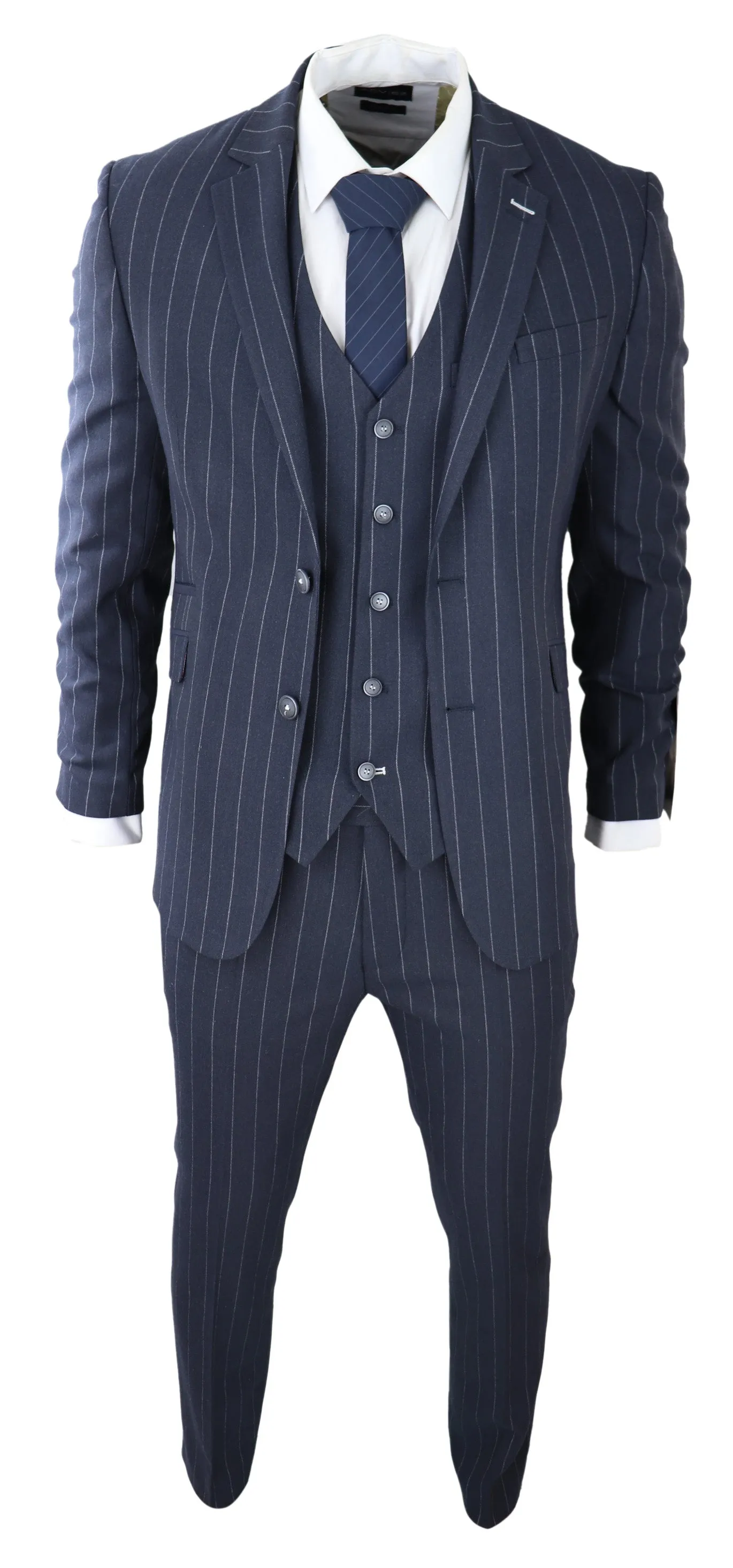 Invincible 3 Piece Suit Pinstripe
