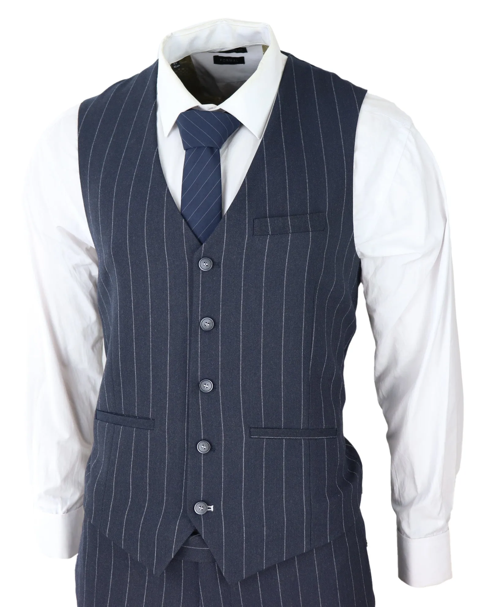 Invincible 3 Piece Suit Pinstripe