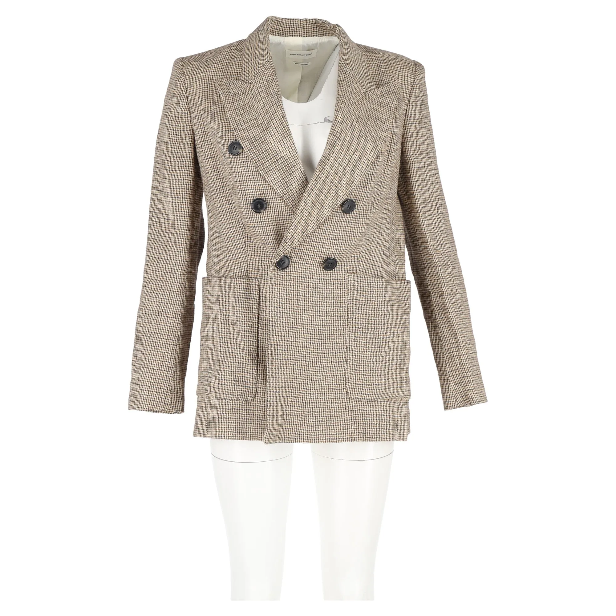 Isabel Marant Double-Breasted Blazer in Brown Wool
