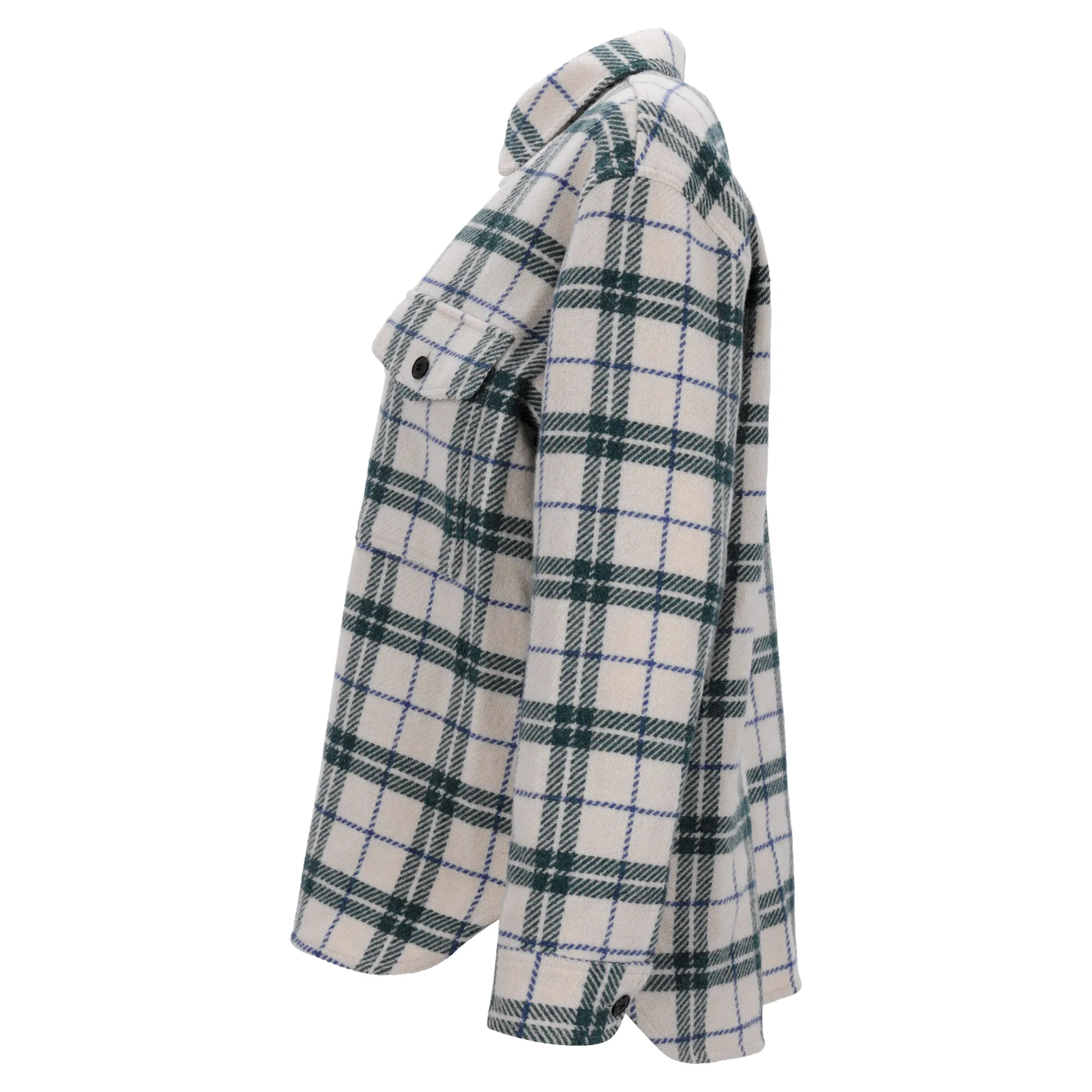 Isabel Marant Etoile Faxon Plaid Button-Down Jacket in Multicolor Wool