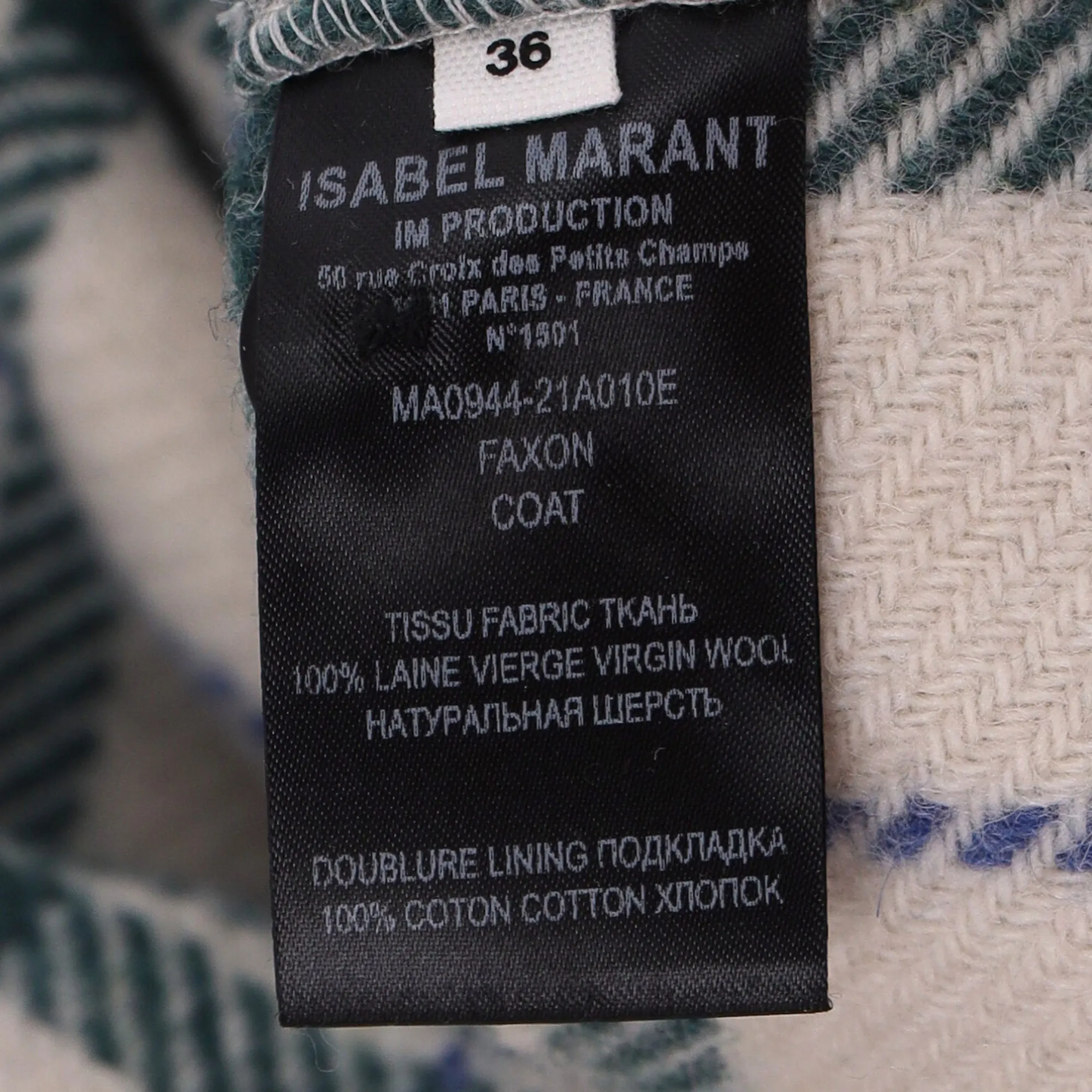 Isabel Marant Etoile Faxon Plaid Button-Down Jacket in Multicolor Wool