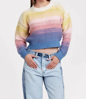 Jaycee Ombre Crochet Sweater In Sunrise Melange