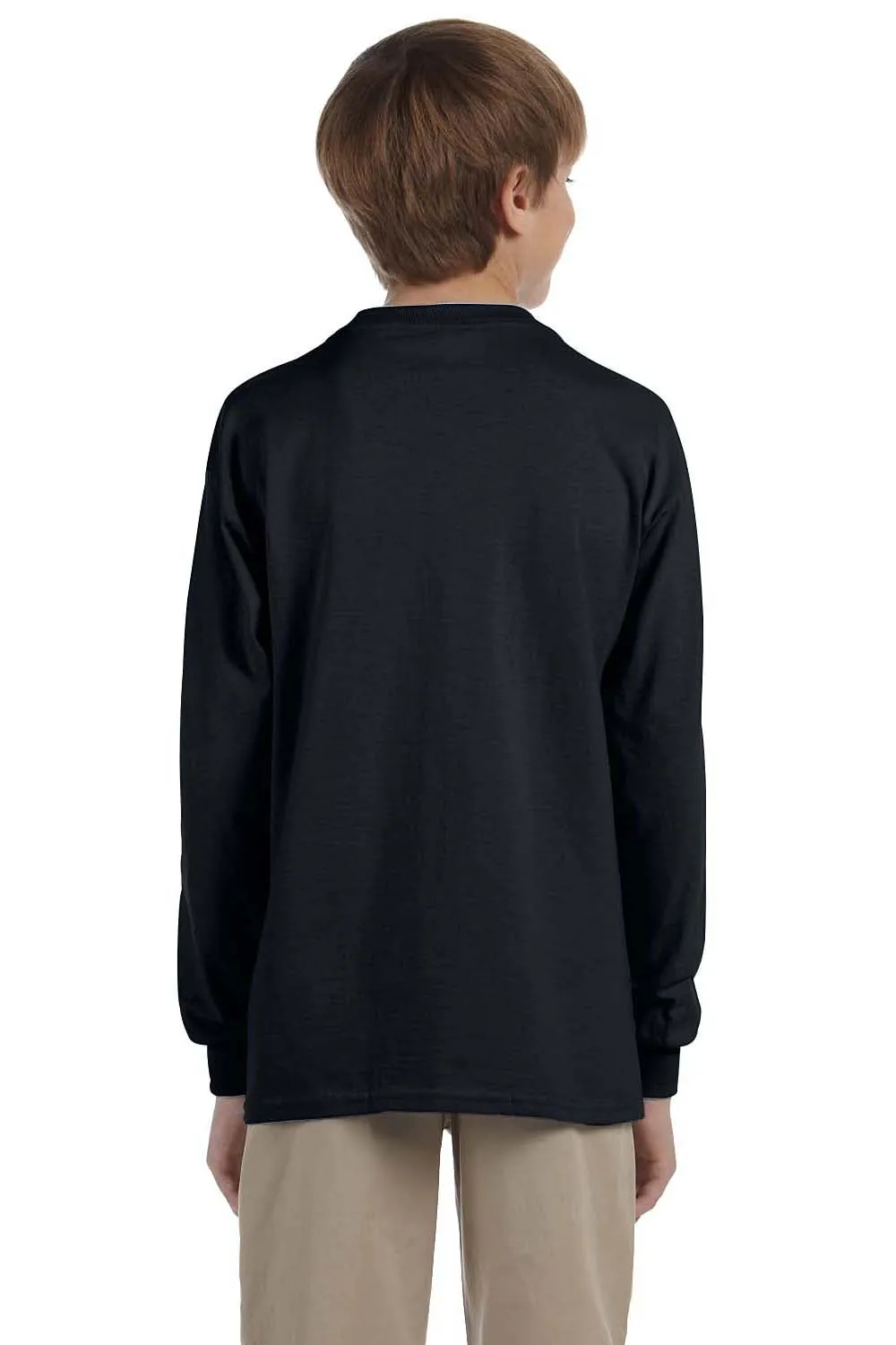 Jerzees Youth Dri-Power Moisture Wicking Long Sleeve Crewneck T-Shirt - Black