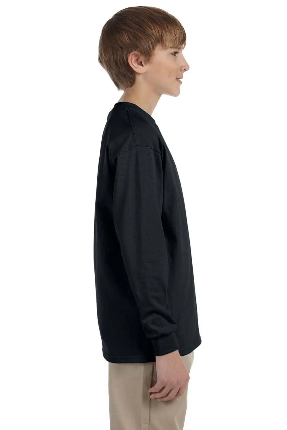 Jerzees Youth Dri-Power Moisture Wicking Long Sleeve Crewneck T-Shirt - Black