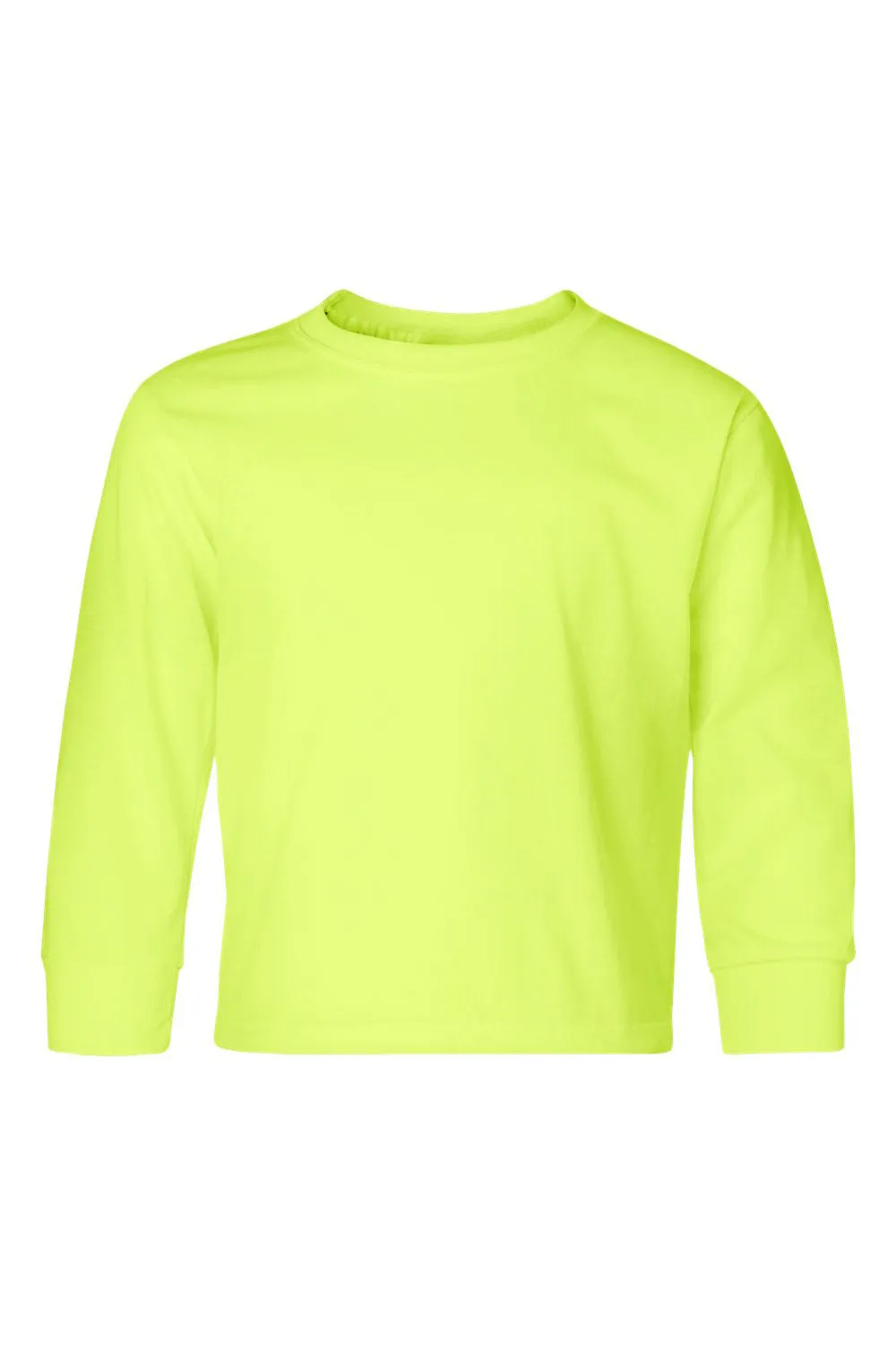 Jerzees Youth Dri-Power Moisture Wicking Long Sleeve Crewneck T-Shirt - Safety Green