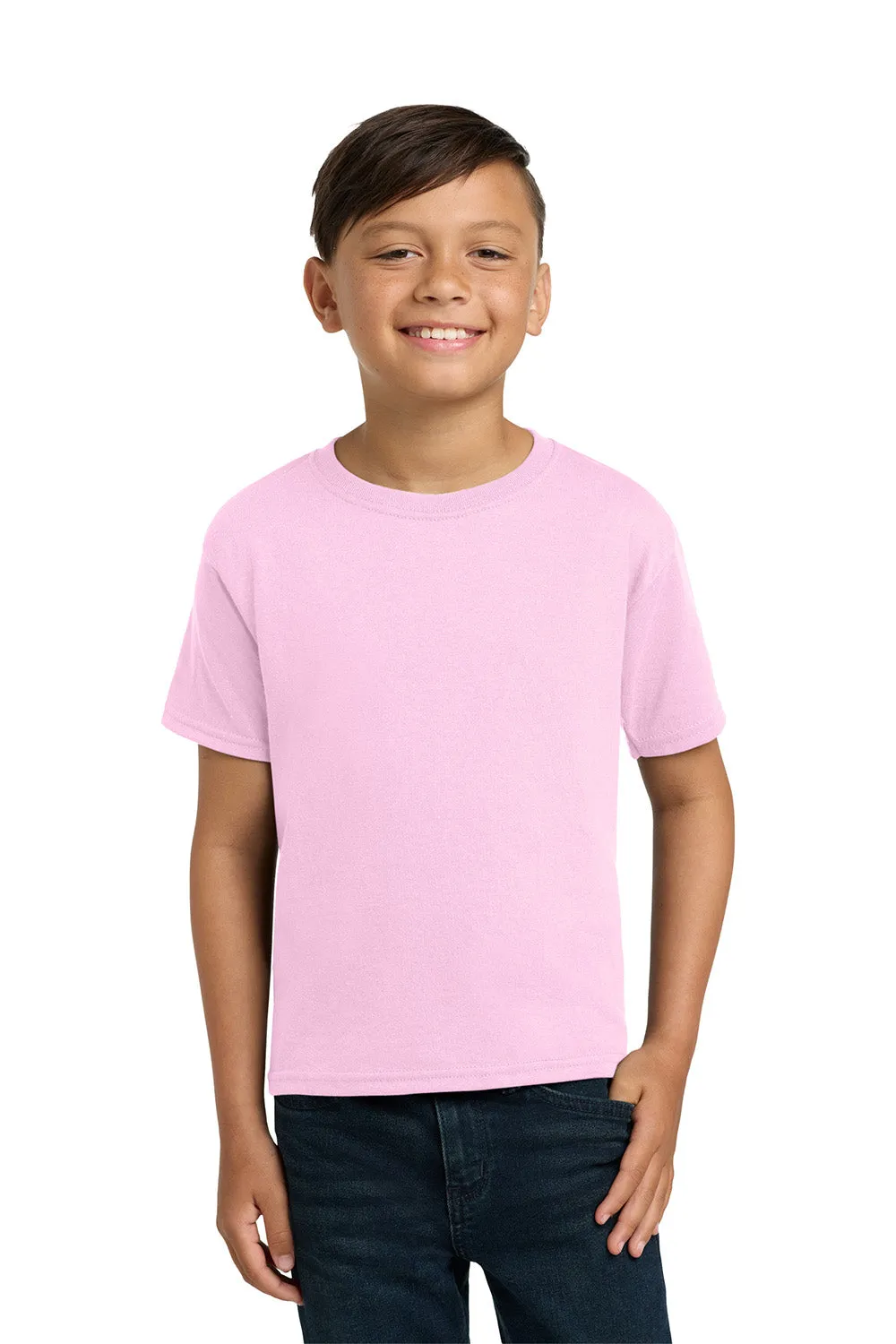 Jerzees Youth Dri-Power Moisture Wicking Short Sleeve Crewneck T-Shirt - Classic Pink