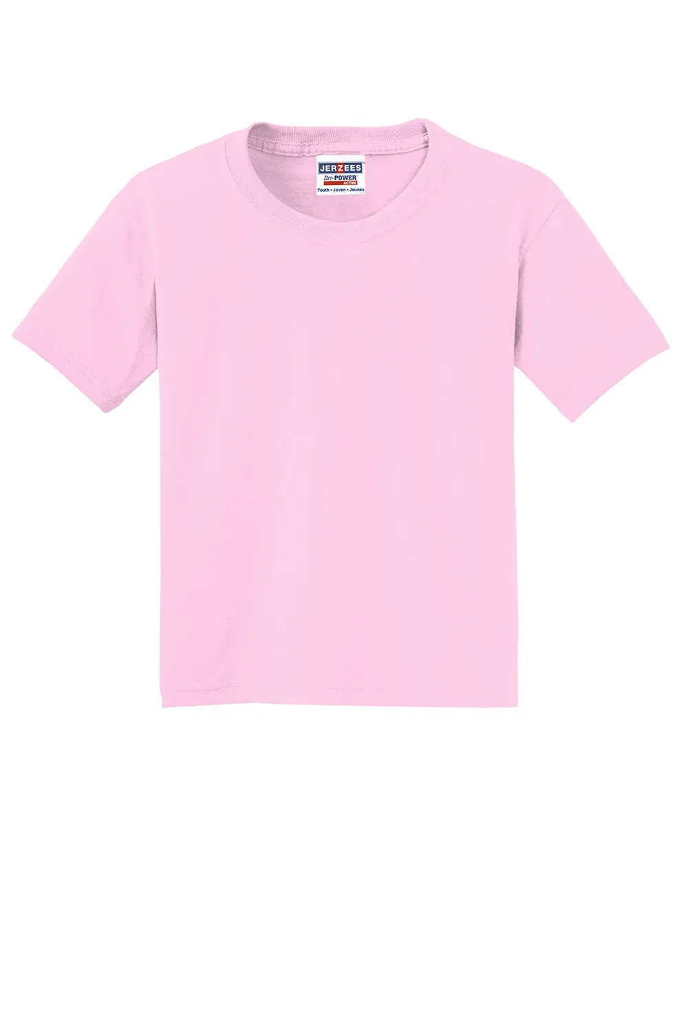 Jerzees Youth Dri-Power Moisture Wicking Short Sleeve Crewneck T-Shirt - Classic Pink