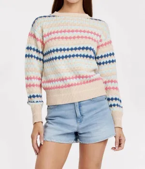 Jewel Stripe Sweater In Spring Fling