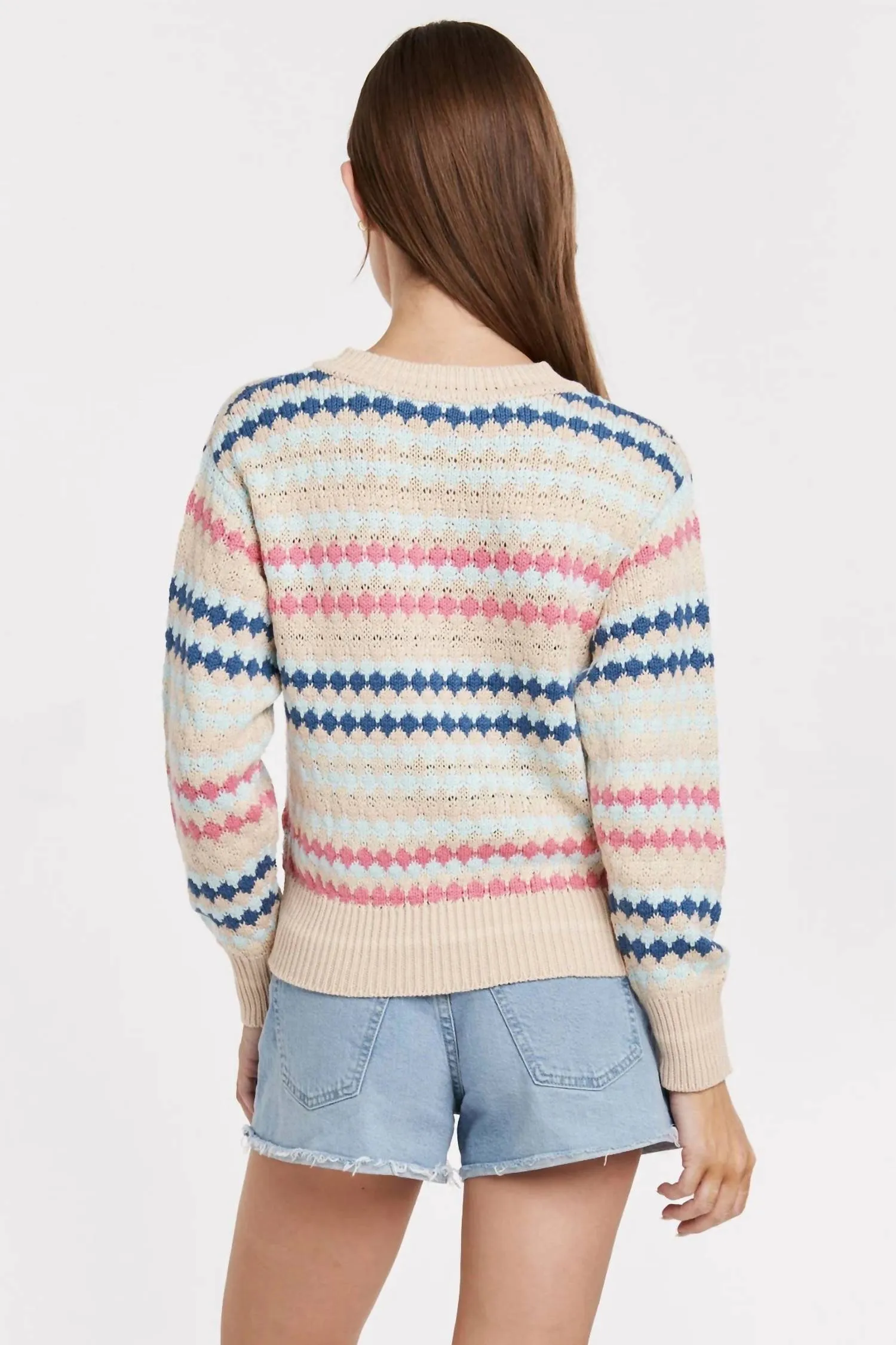 Jewel Stripe Sweater In Spring Fling