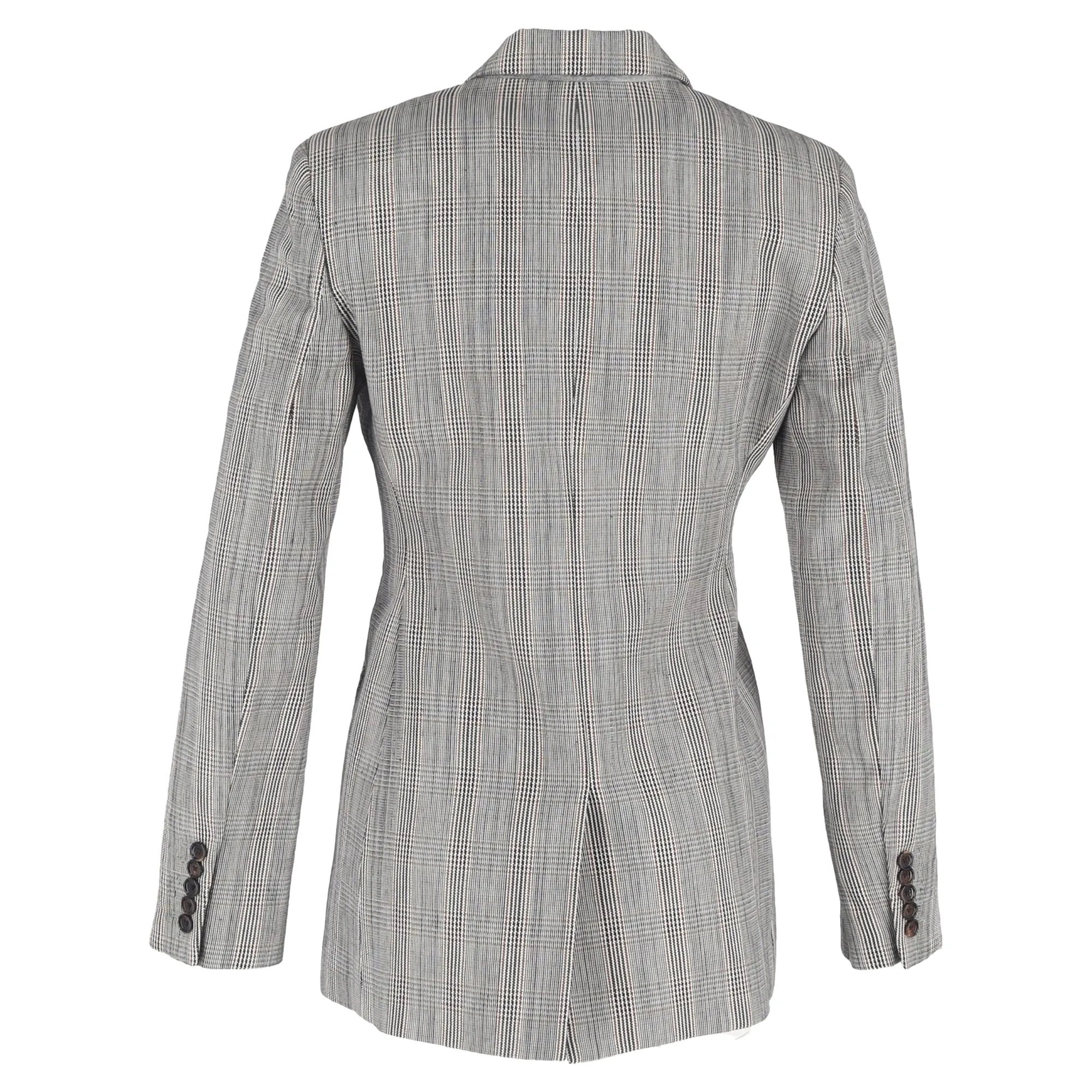 Joseph Houndstooth Double-Breasted Blazer in Grey Wool