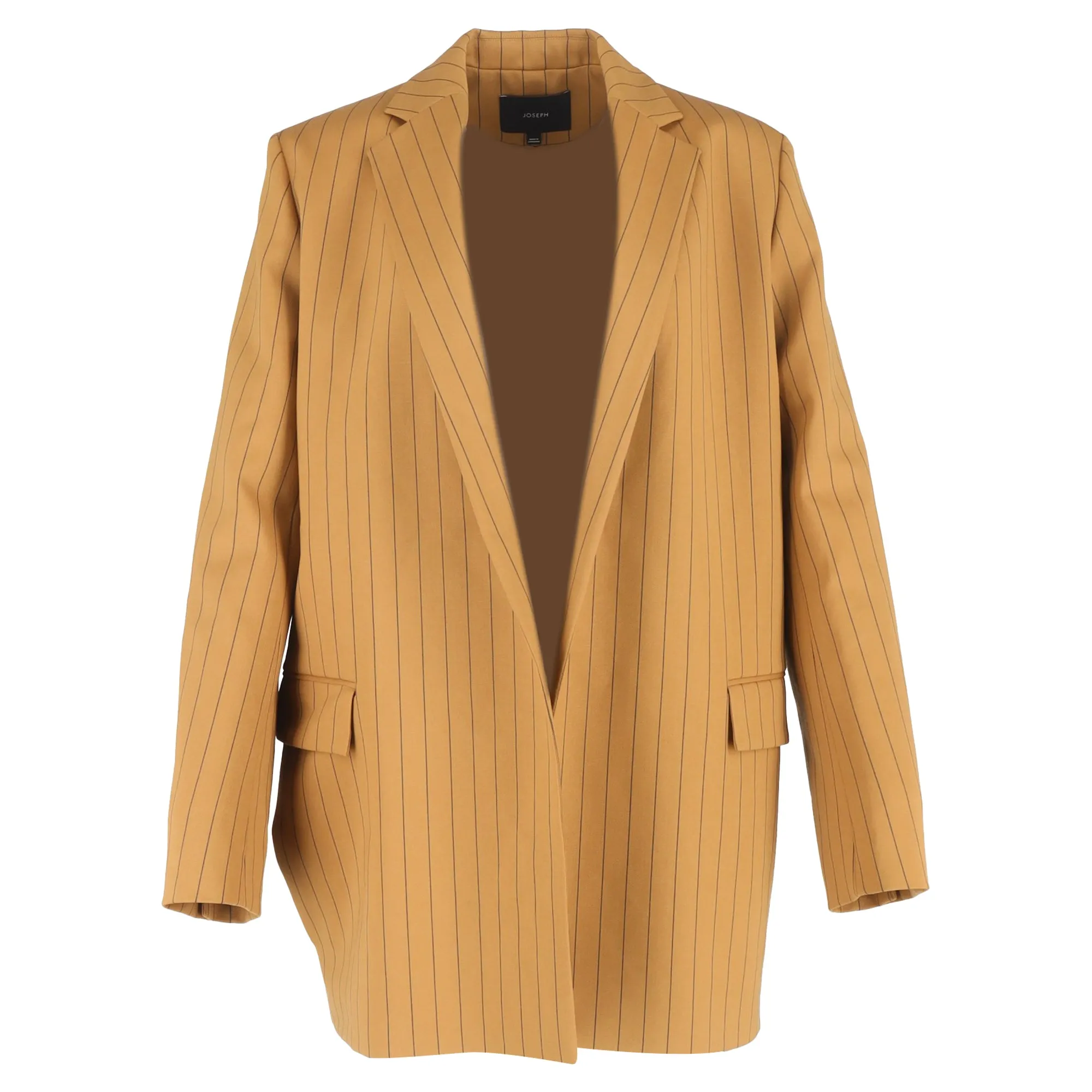 Joseph Jules Striped Open Blazer in Brown Wool