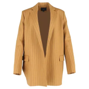 Joseph Jules Striped Open Blazer in Brown Wool
