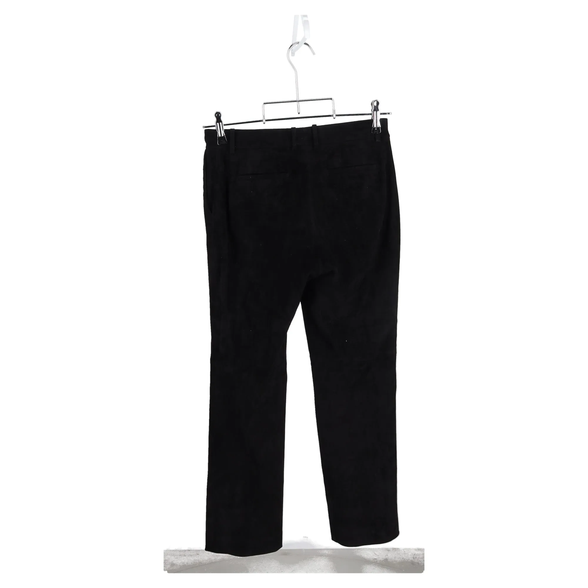 Joseph Mid-Waist Straight-Leg Trousers in Black Cotton