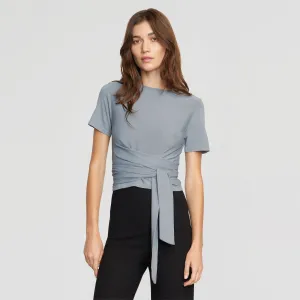 Jude Cropped Tie-Front Top