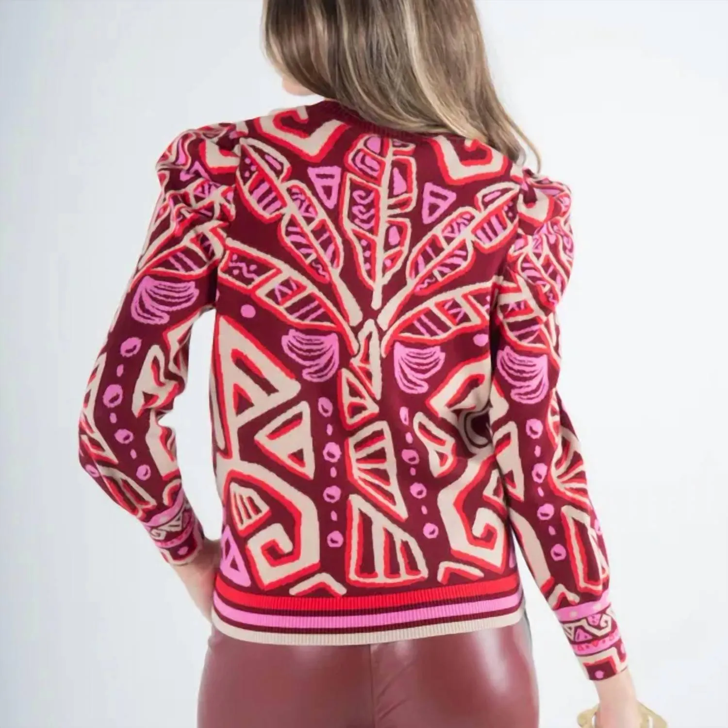Julia Sweater In Tribal Palm