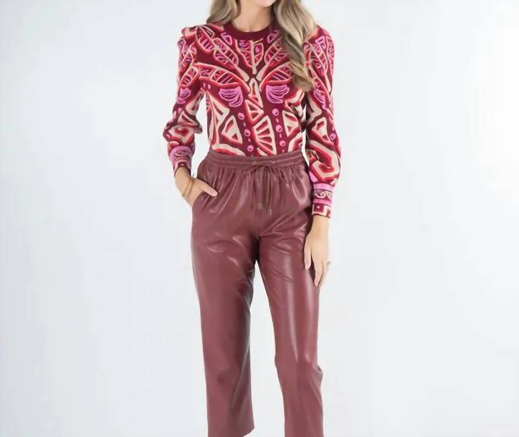 Julia Sweater In Tribal Palm