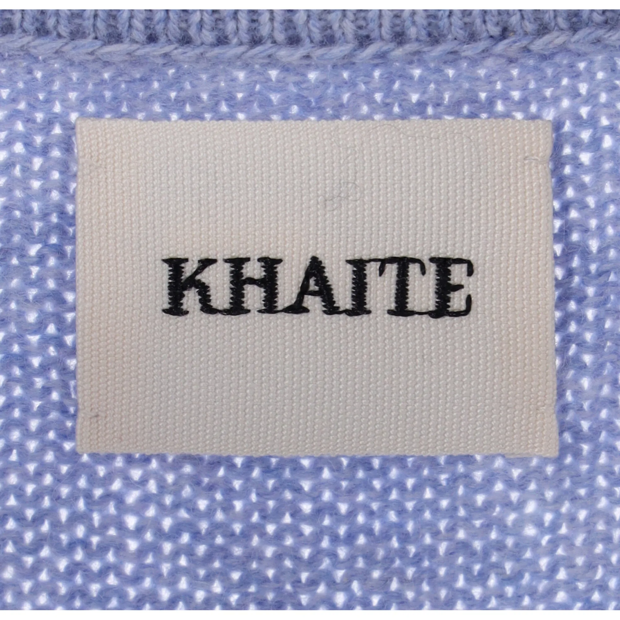 Khaite Shrunken Jo Polo Sweater in Light Blue Cashmere