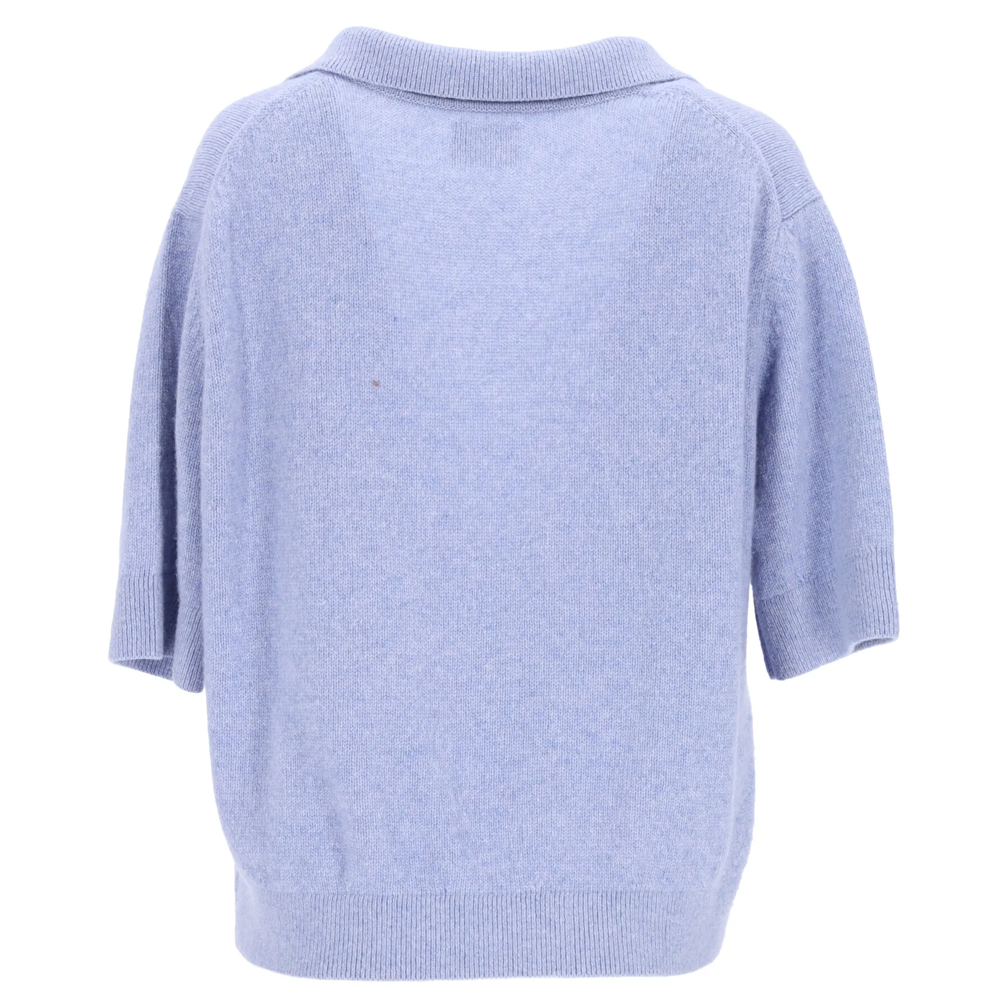 Khaite Shrunken Jo Polo Sweater in Light Blue Cashmere