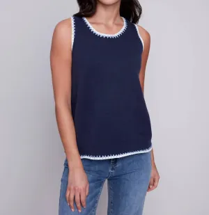 Knit Cami Top In Navy