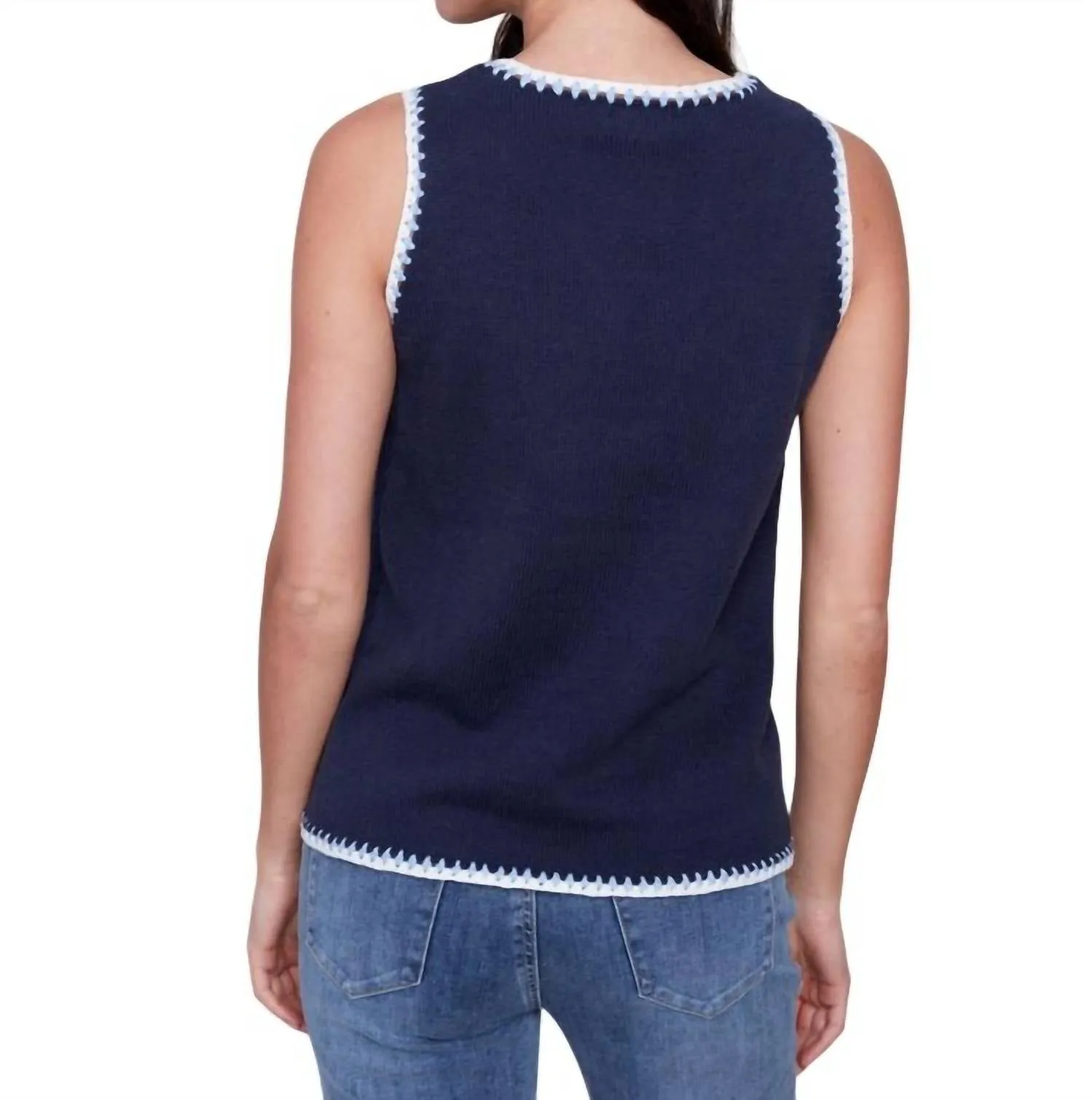 Knit Cami Top In Navy