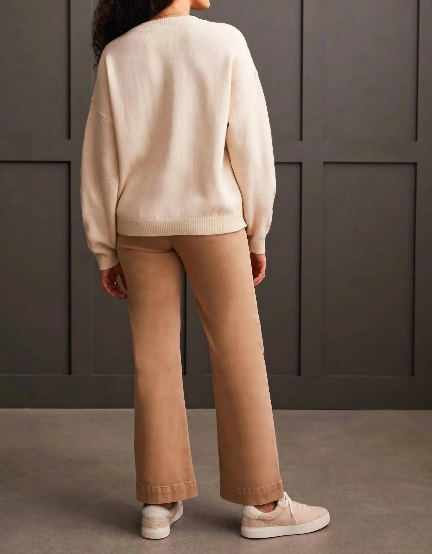 Knit Floral Sweater In Moonstone