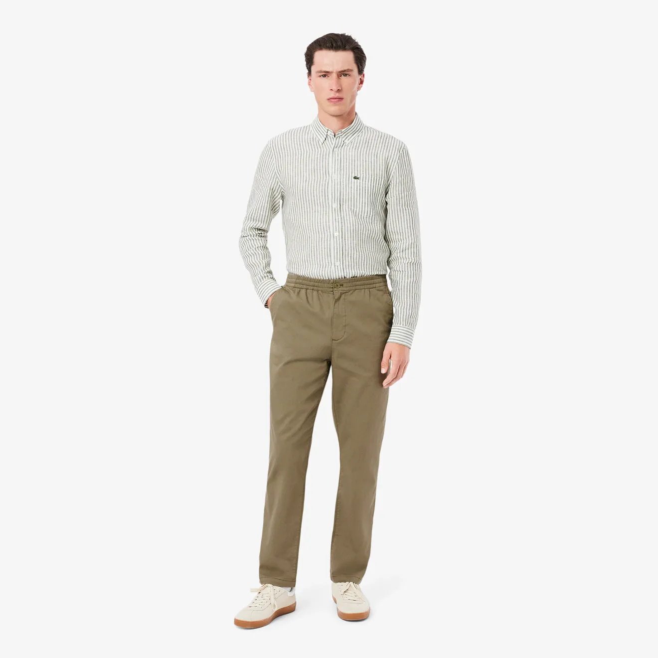 Lacoste Drawstring Trousers Khaki Green