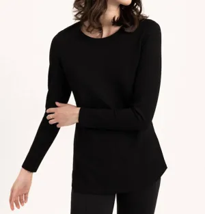 Ladies Knit Top In Black