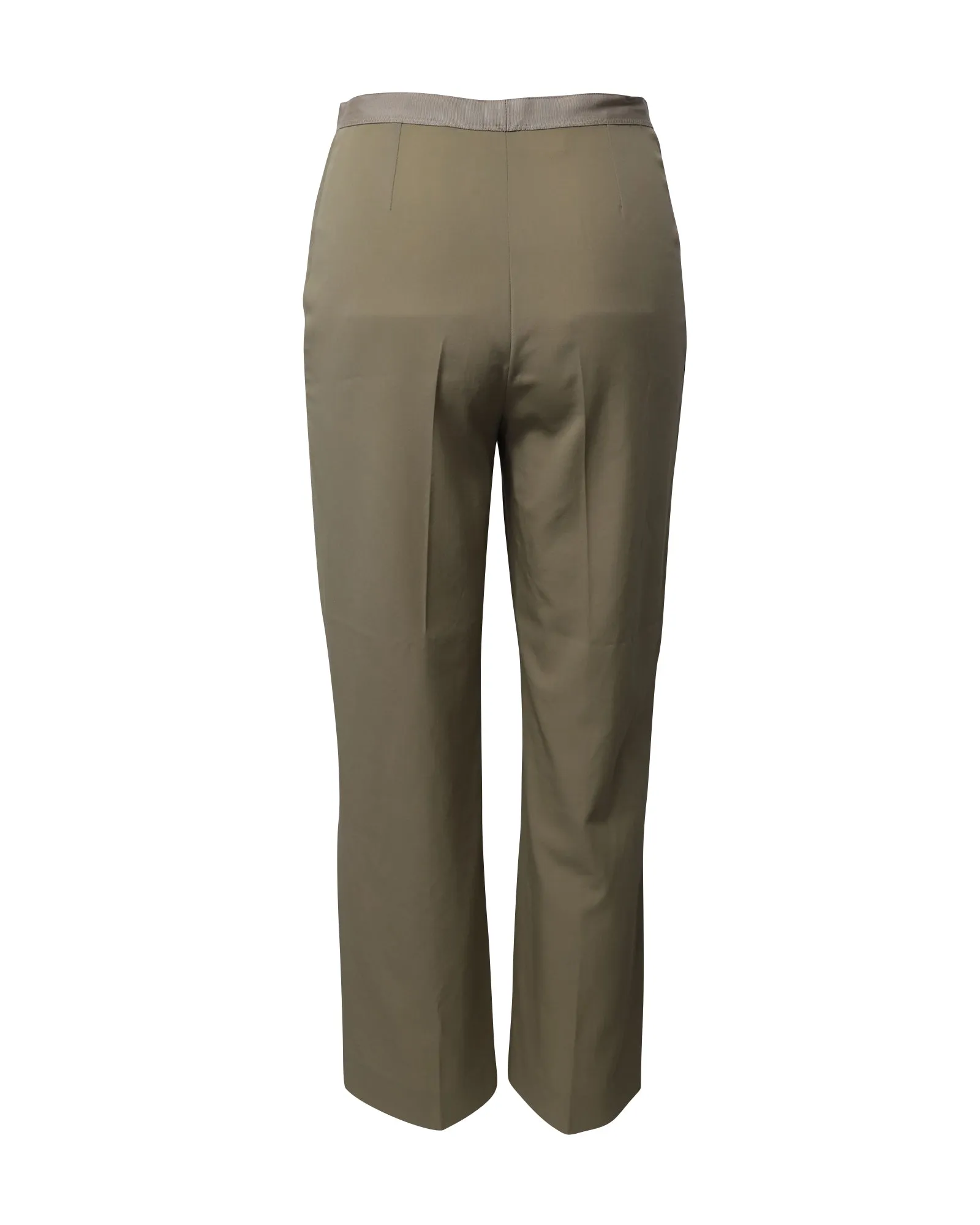 Lanvin Grosgain Waist Trousers in Beige Wool