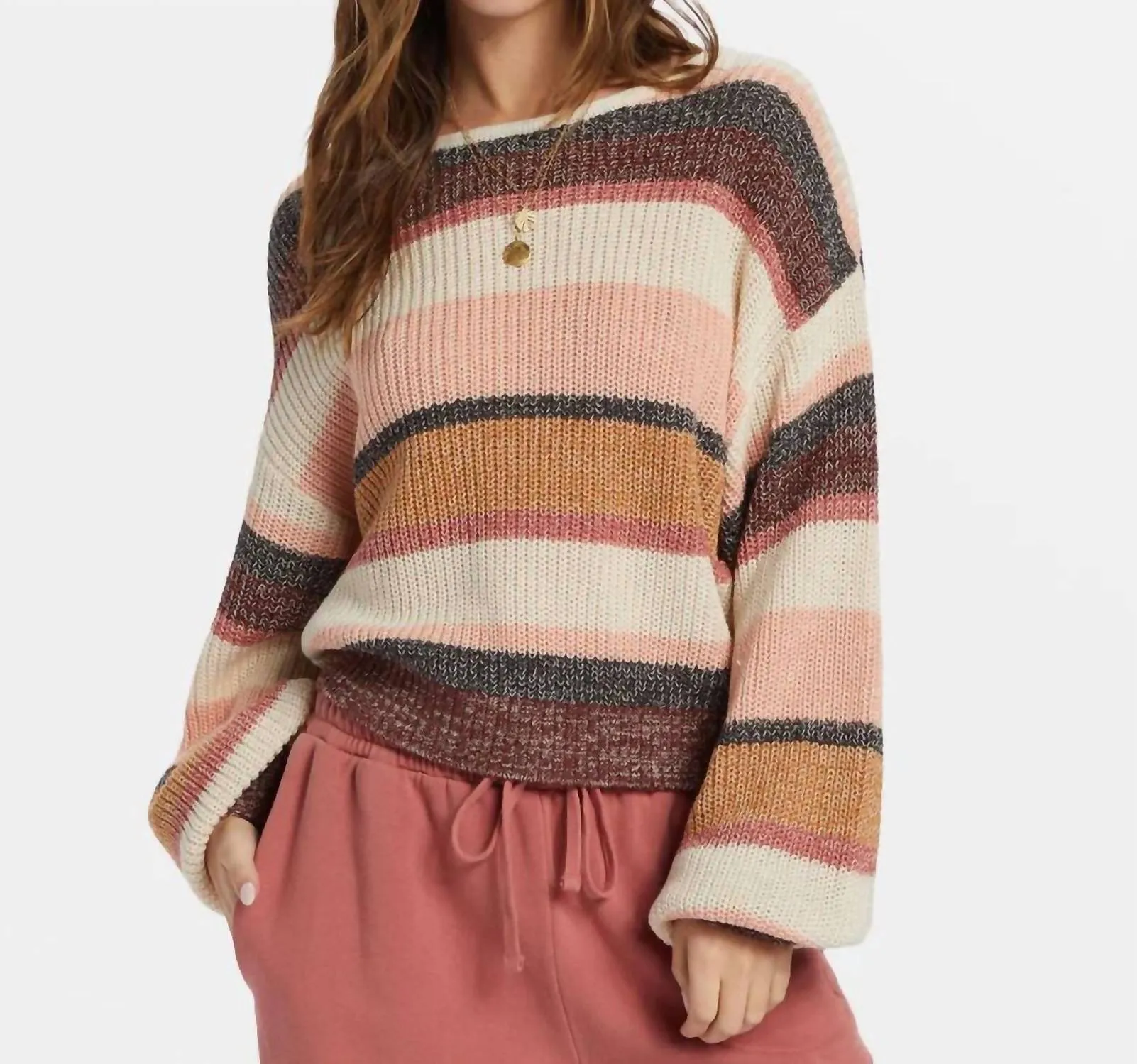 Light Wave Pullover Sweater In Rsl0-Choc Chip