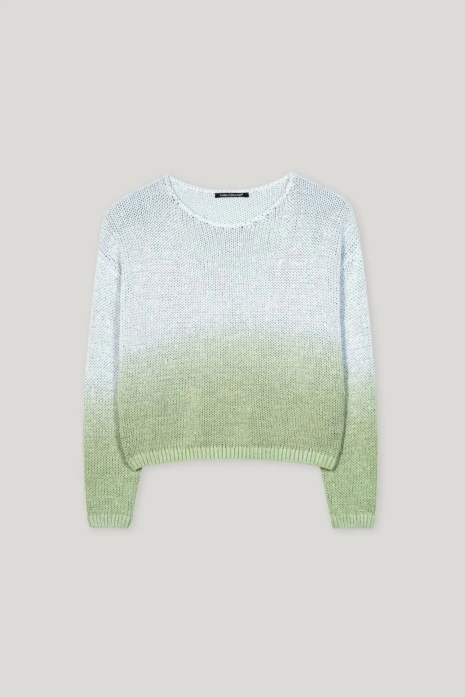 Linen-Blend Sweater In Blue/green Multi