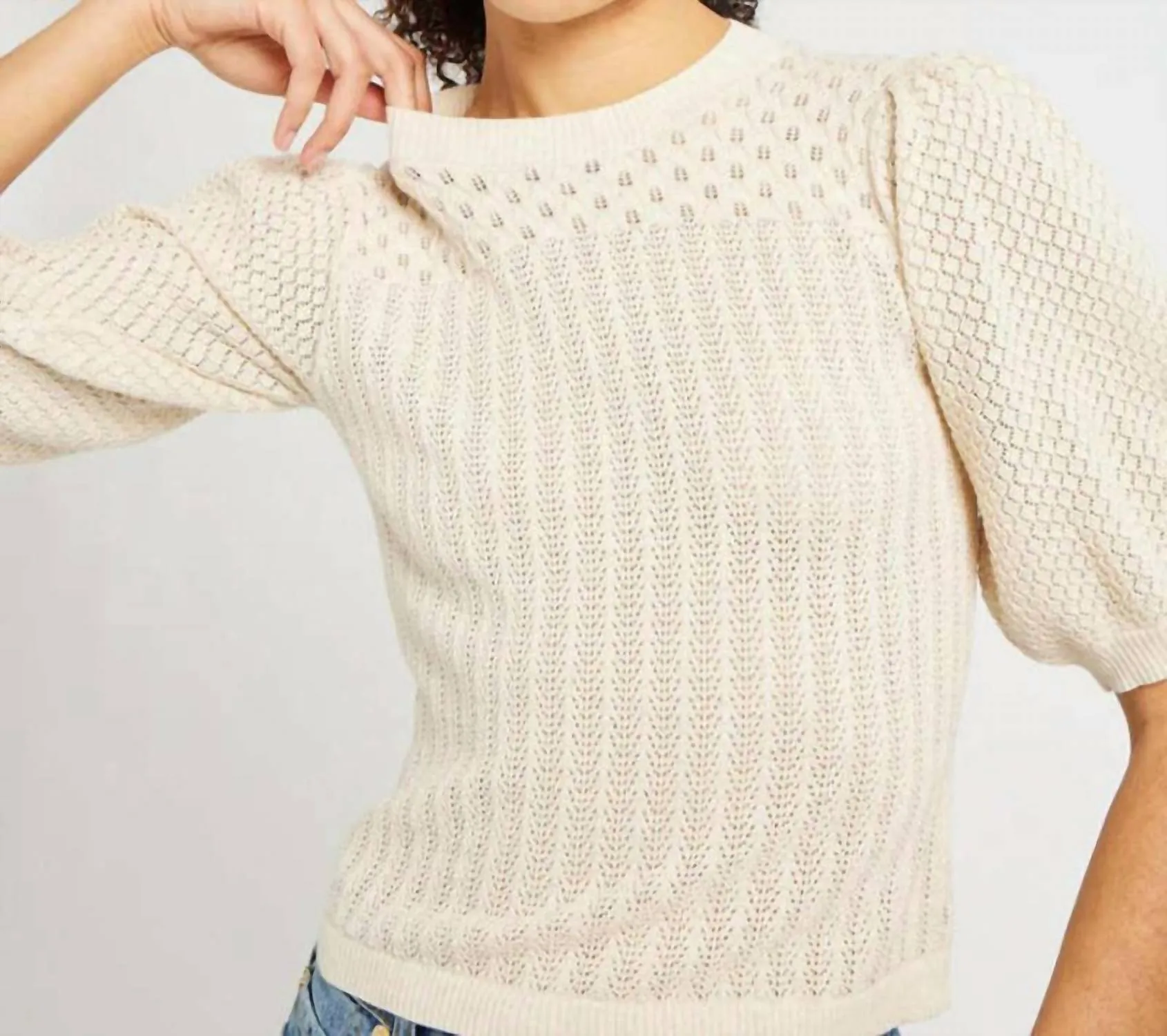 Lola Pullover Sweater In Ivory