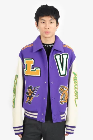 Louis Vuitton FW22 Purple/White Varsity Jacket Size 50 Mens