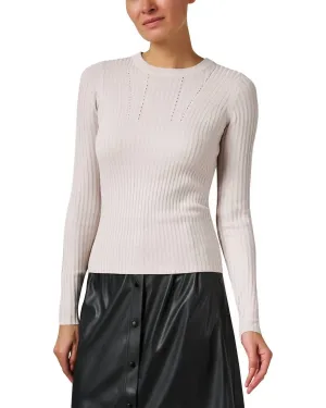 Lurex Shine Ribbed Top In Pale Pink Shine