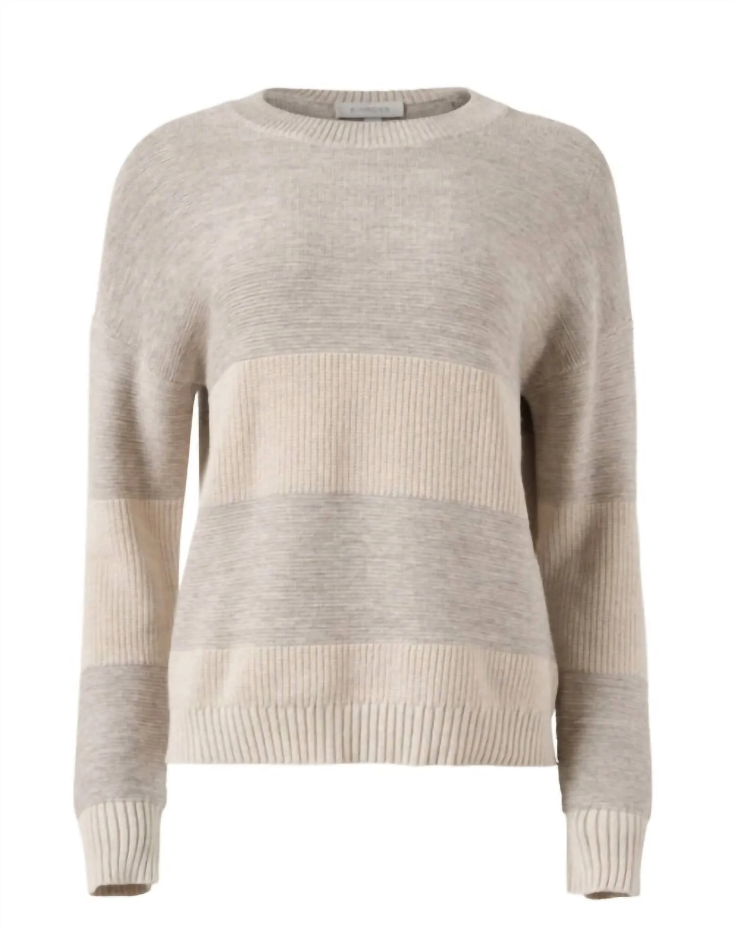 Lurex Stripe Crew Sweater In Champagne