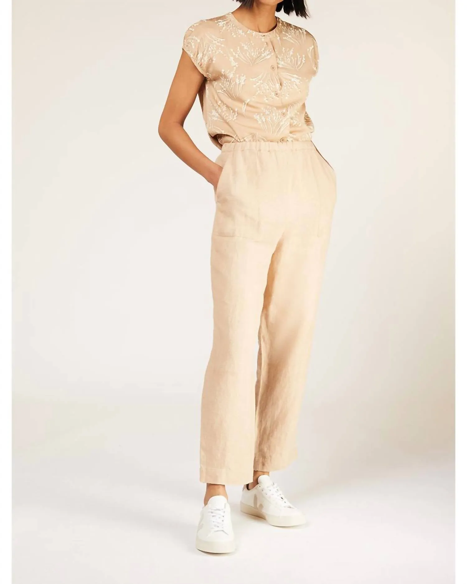 Lydia Linen Trousers In Stone