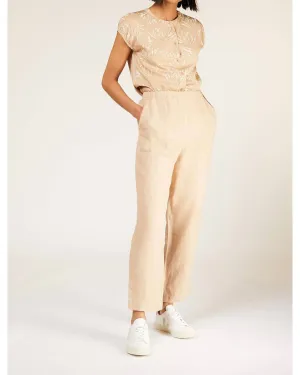 Lydia Linen Trousers In Stone