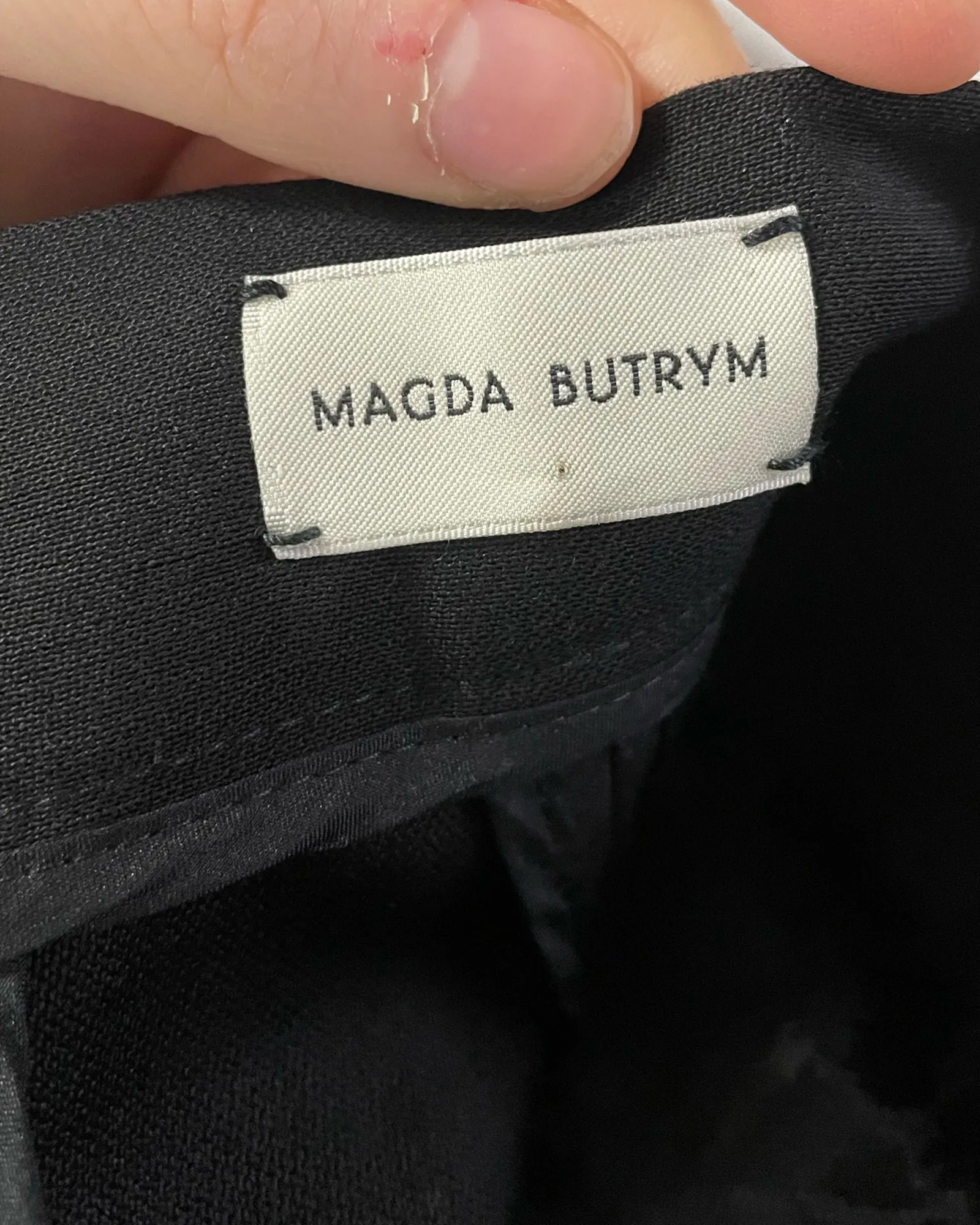 Magda Butrym Straight-Leg Trousers in Black Cotton