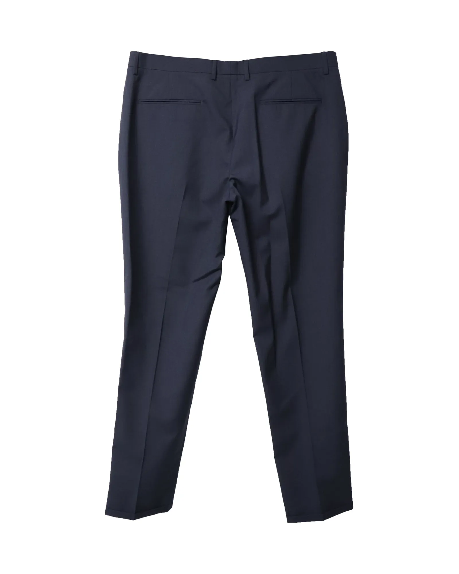 Maison Margiela Slim Trousers in Navy Blue Virgin Wool