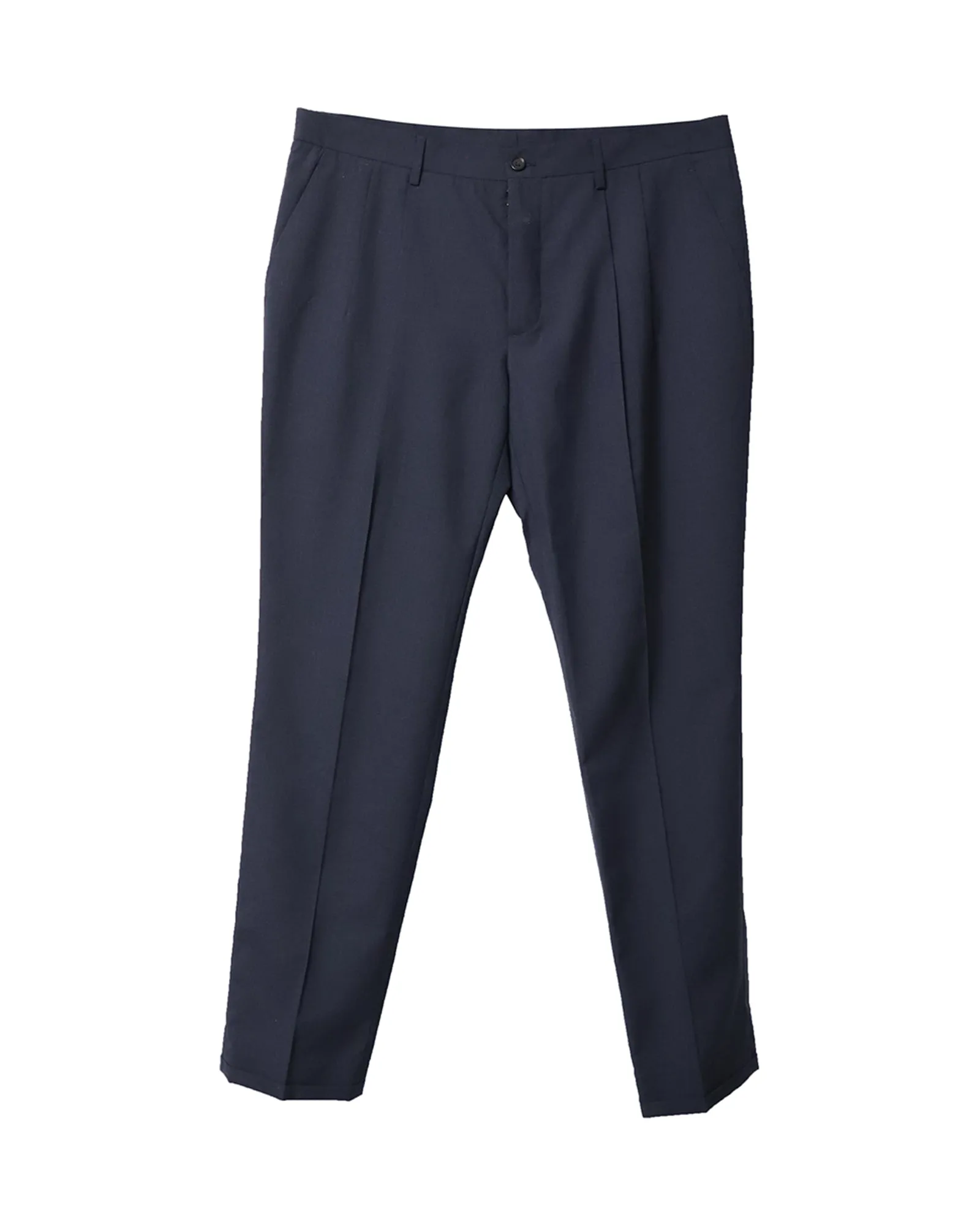 Maison Margiela Slim Trousers in Navy Blue Virgin Wool