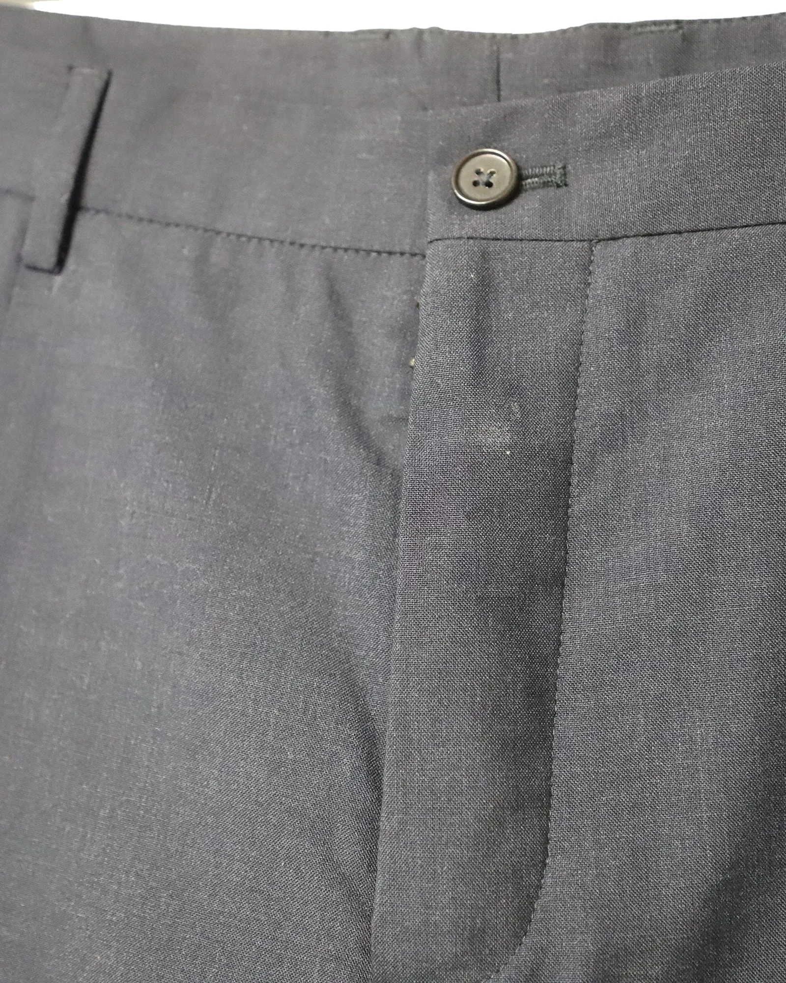 Maison Margiela Slim Trousers in Navy Blue Virgin Wool