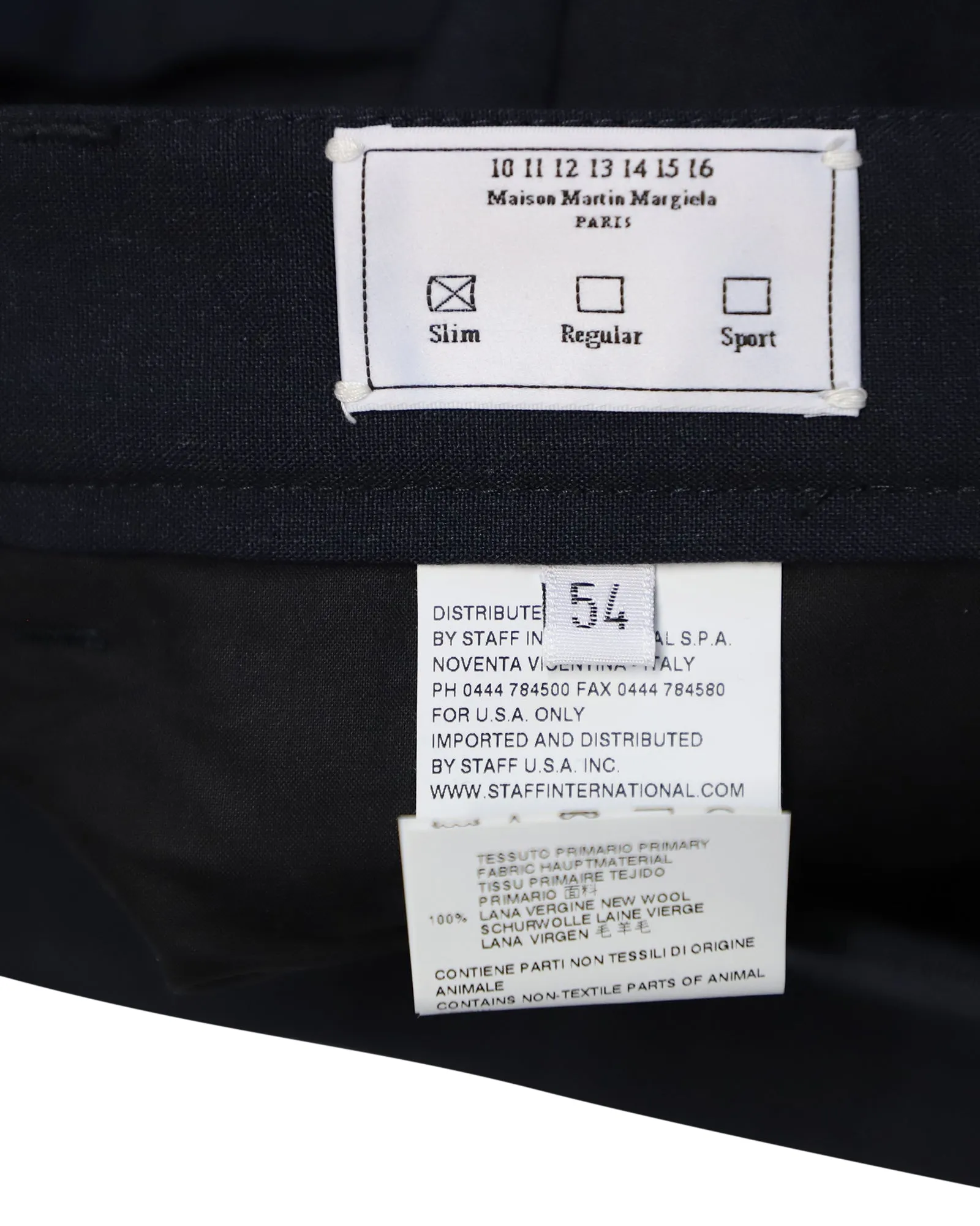 Maison Margiela Slim Trousers in Navy Blue Virgin Wool
