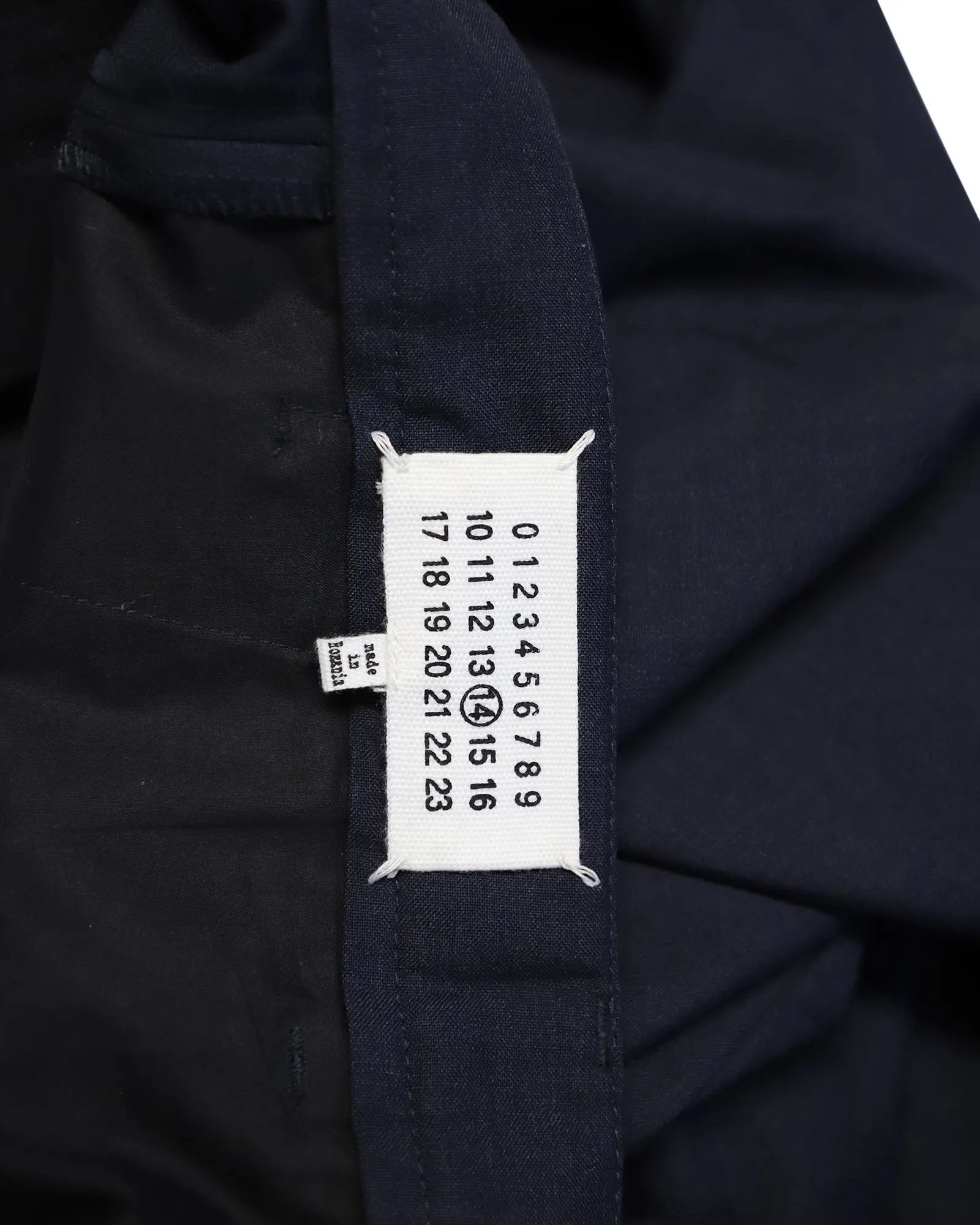Maison Margiela Slim Trousers in Navy Blue Virgin Wool