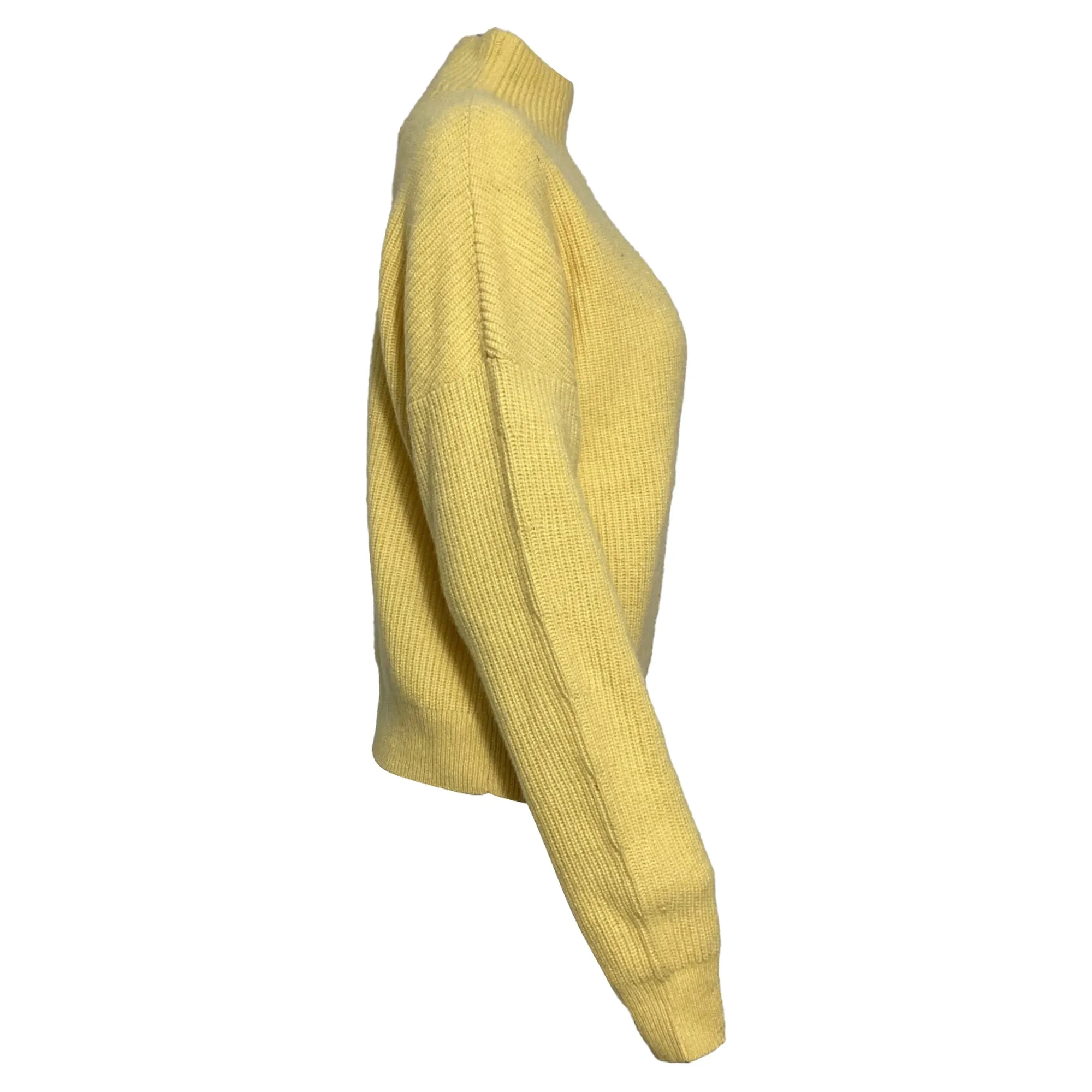 Maje Knitted Pullover w/ Side Fasteners in Yellow Cashmere
