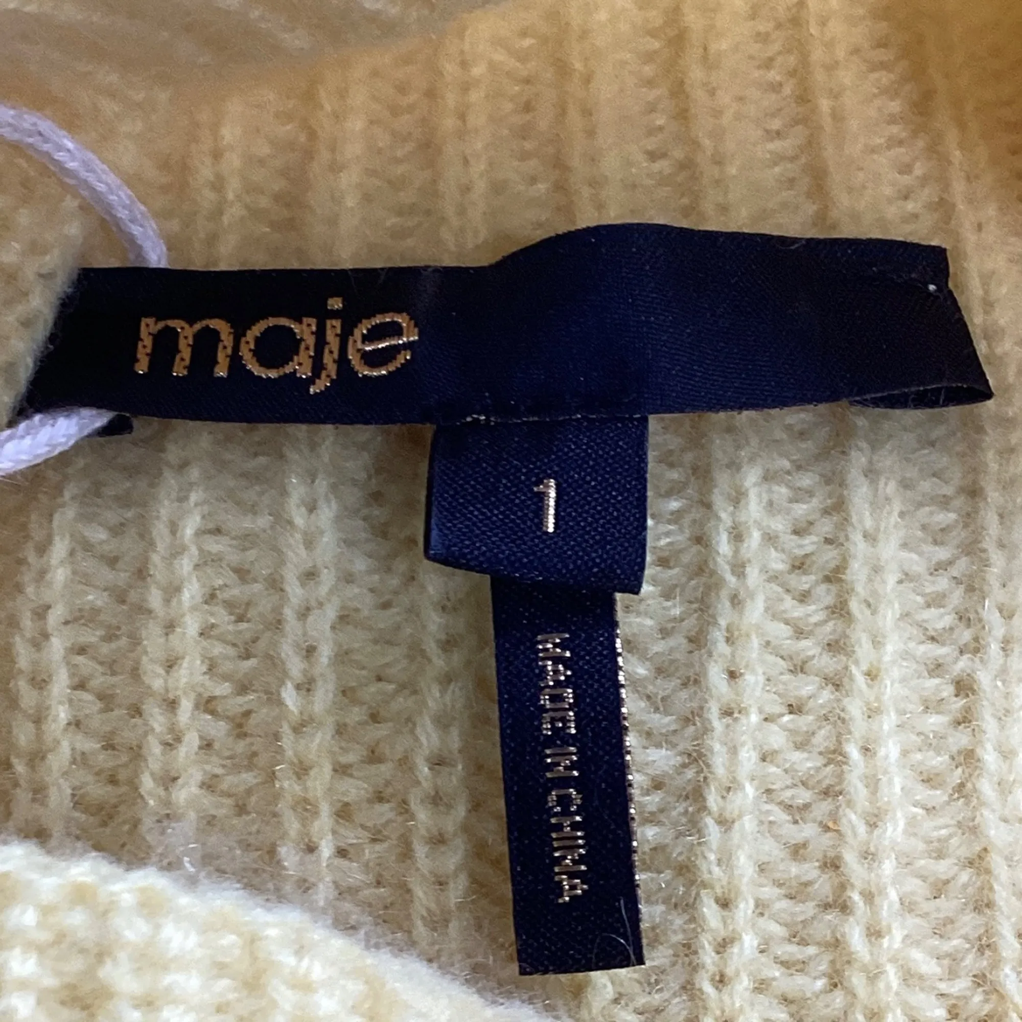 Maje Knitted Pullover w/ Side Fasteners in Yellow Cashmere