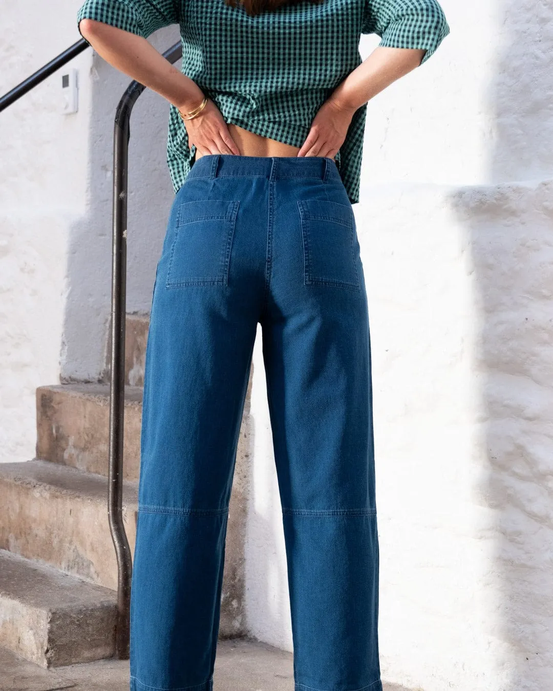 Margate Women's Cotton Trousers | Textured Denim