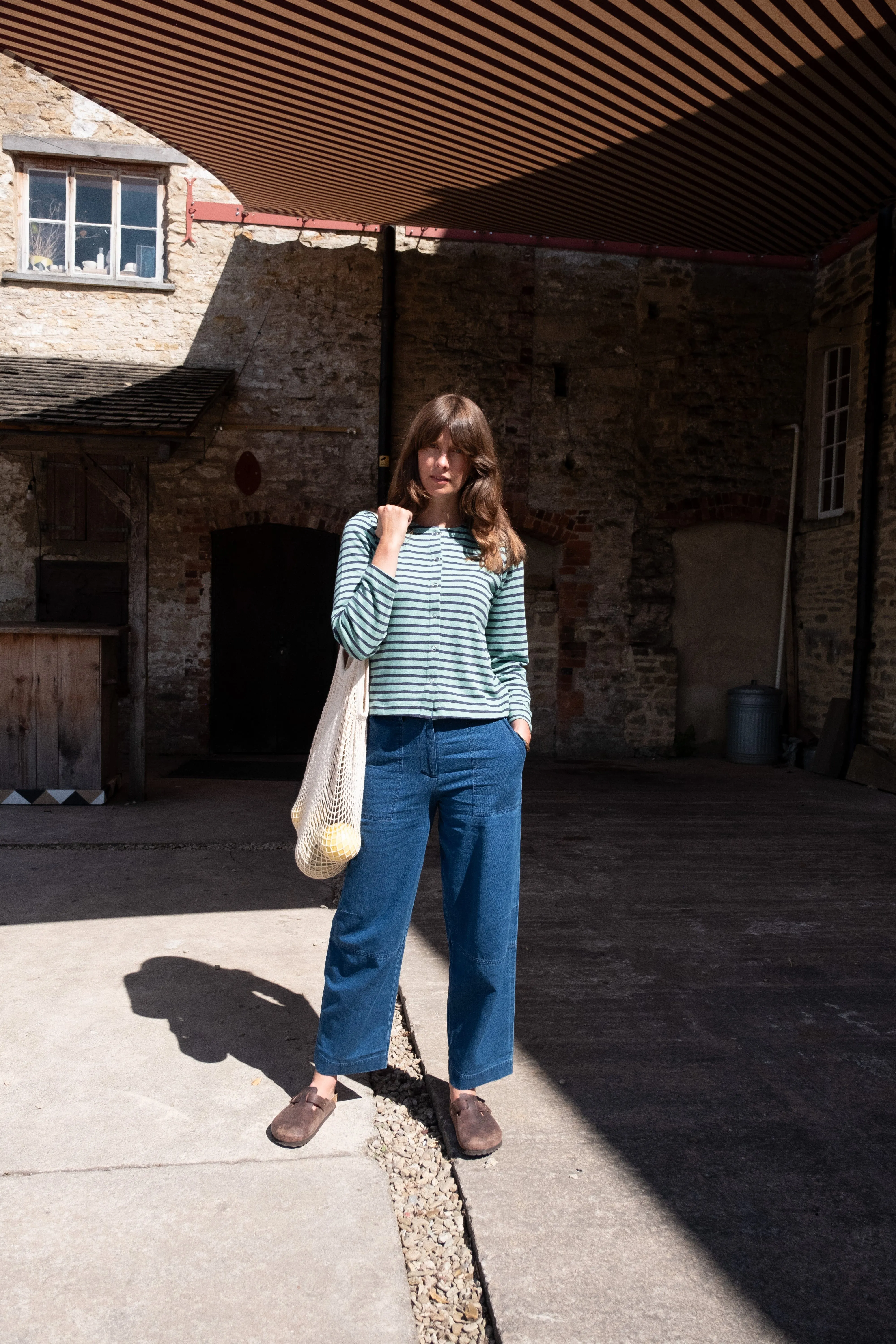 Margate Women's Cotton Trousers | Textured Denim